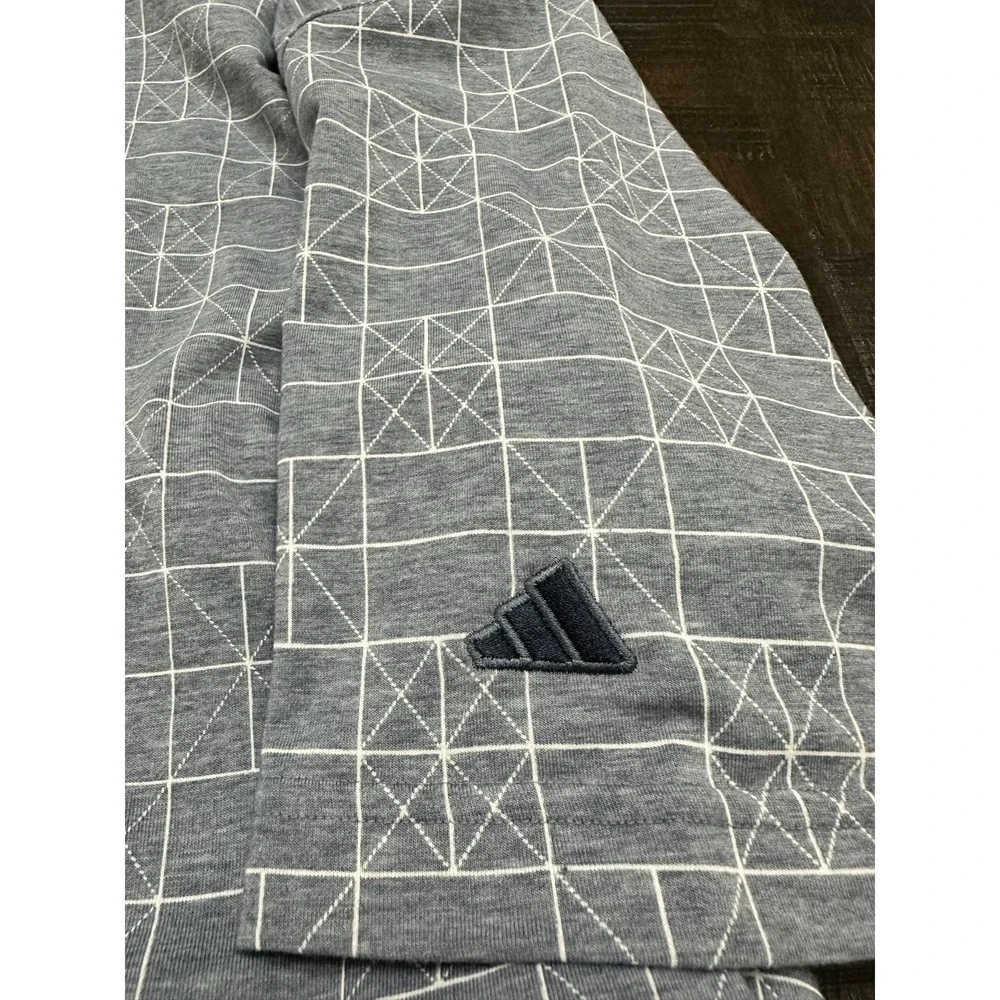 Adidas Polo Shirt Mens 3XL Blue Geometric Bentwater Golf Stretch Performance